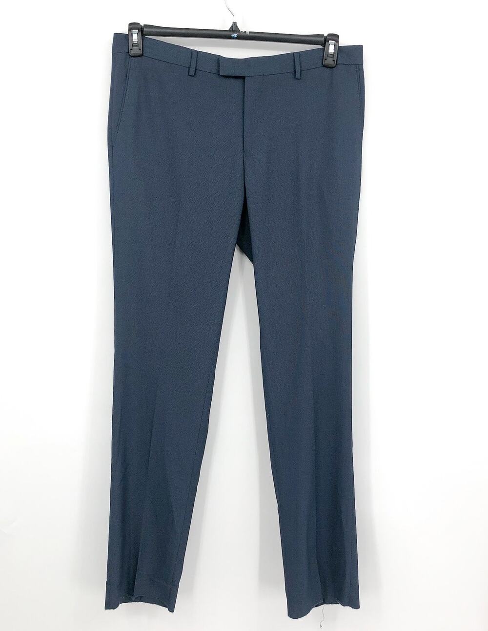 SOUL OF LONDON Men's Dress Pants 38R Navy Blue Flat Front Stretch NWOT